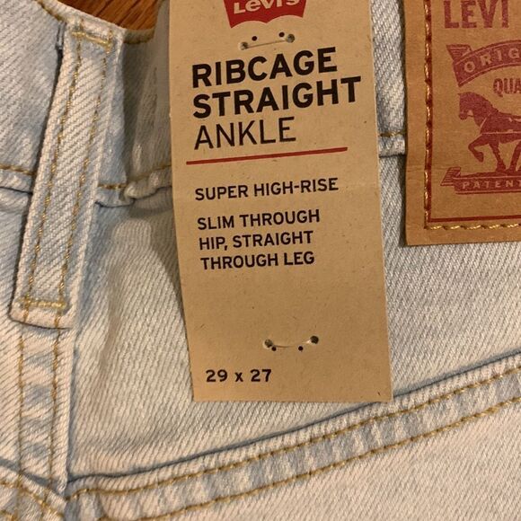 Ladies Levi’s size 29 ribcage super high-rise straight relaxed fit ankle pants - Picture 5 of 12